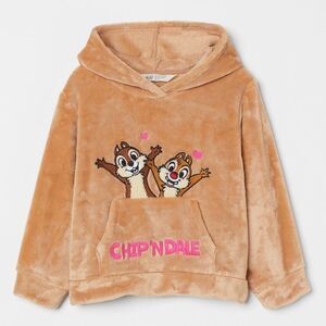 H&M Disney Chip n Dale Super Soft Plush Pile Hoodie Sweatshirt Size 6x/7